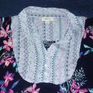 Style & Co Medium Women's Top Hibiscus Mix